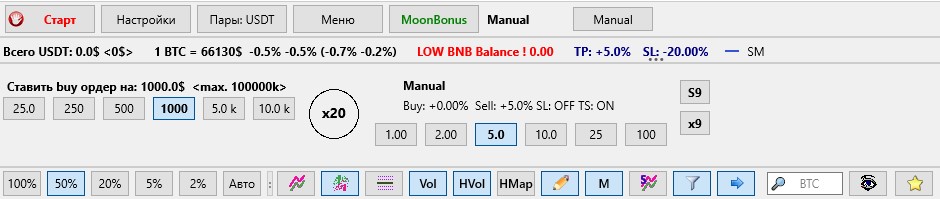 Модуль Binance Futures. Отображение депозита